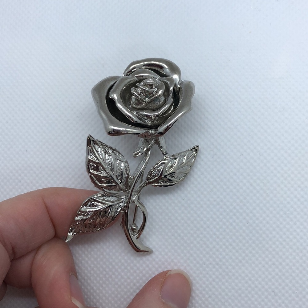 Metal Rose Brooch